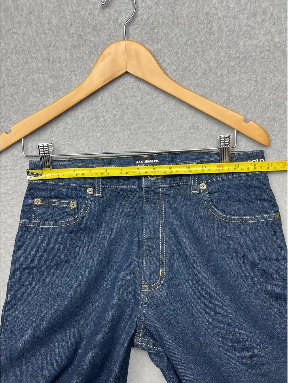 y2k 90s Polo Ralph Lauren Jeans Boys 18 Blue Straight Leg Cotton Classic Med Was